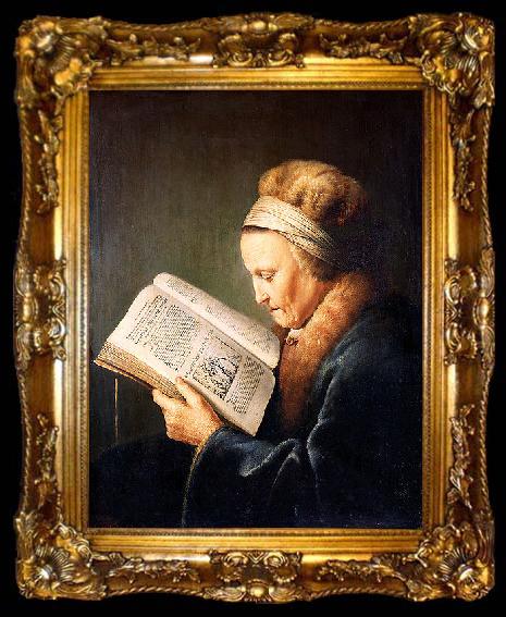 framed  unknow artist Portrait of an old woman reading, ta009-2